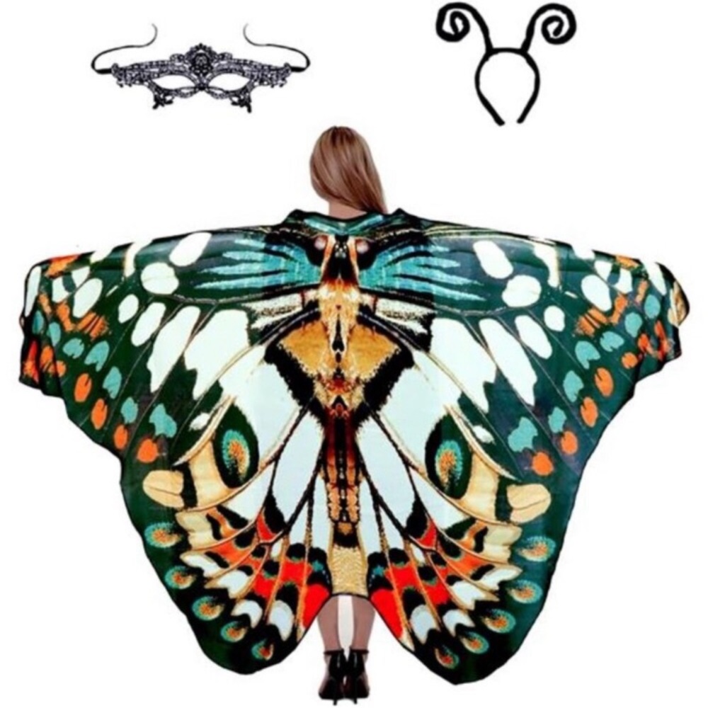 Butterfly Wings Costume for Womens, Moth Wings Butterfly Cape Adult